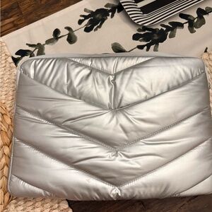 Silver laptop sleeve